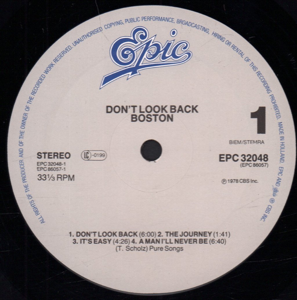 Boston - Don't Look Back - Lp