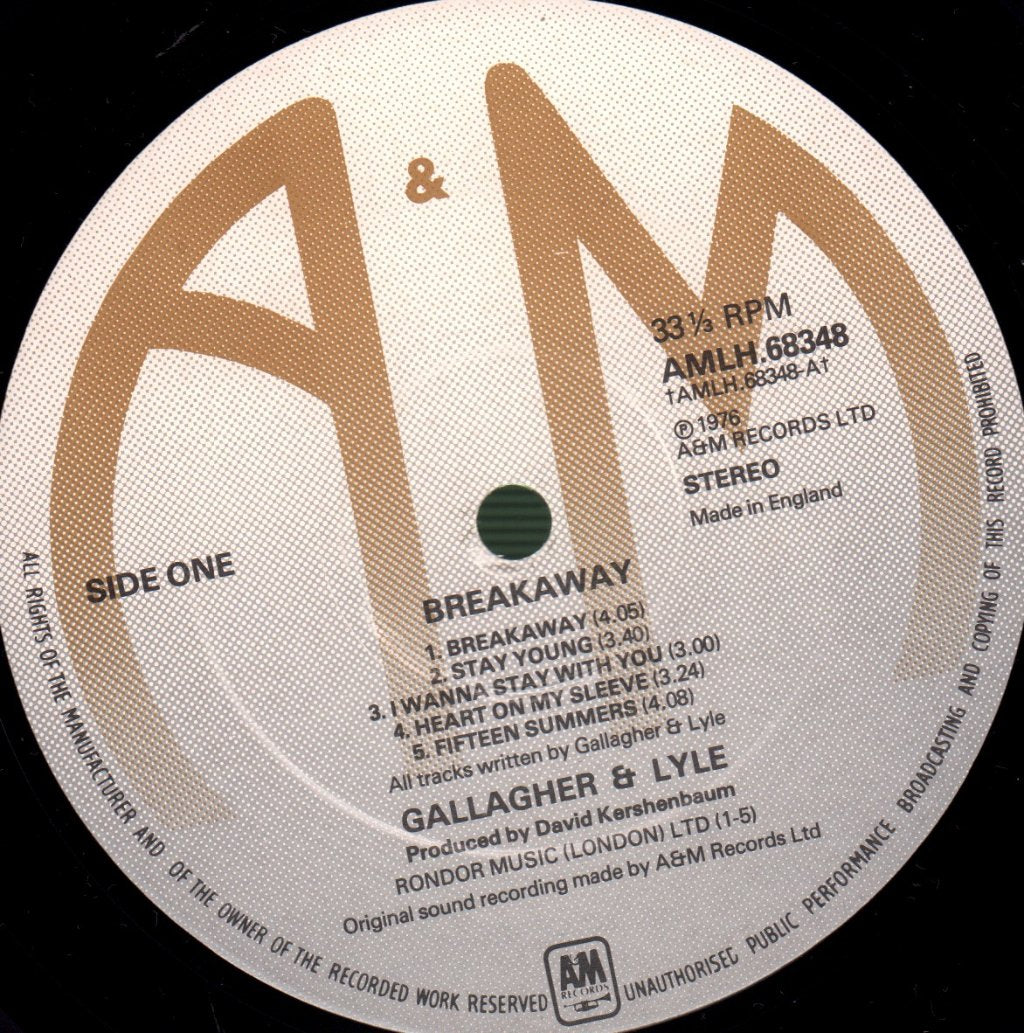 Gallagher And Lyle - Breakaway - Lp