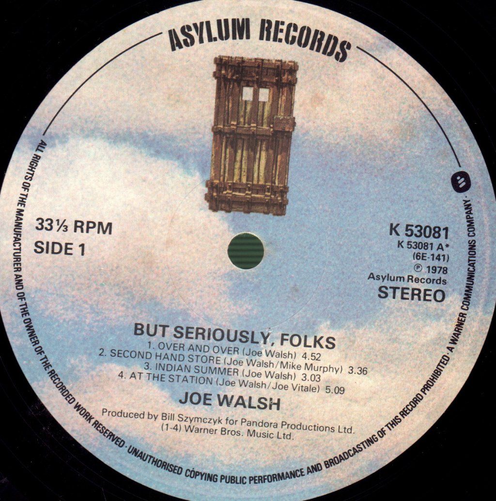 Joe Walsh - But Seriously Folks - Lp