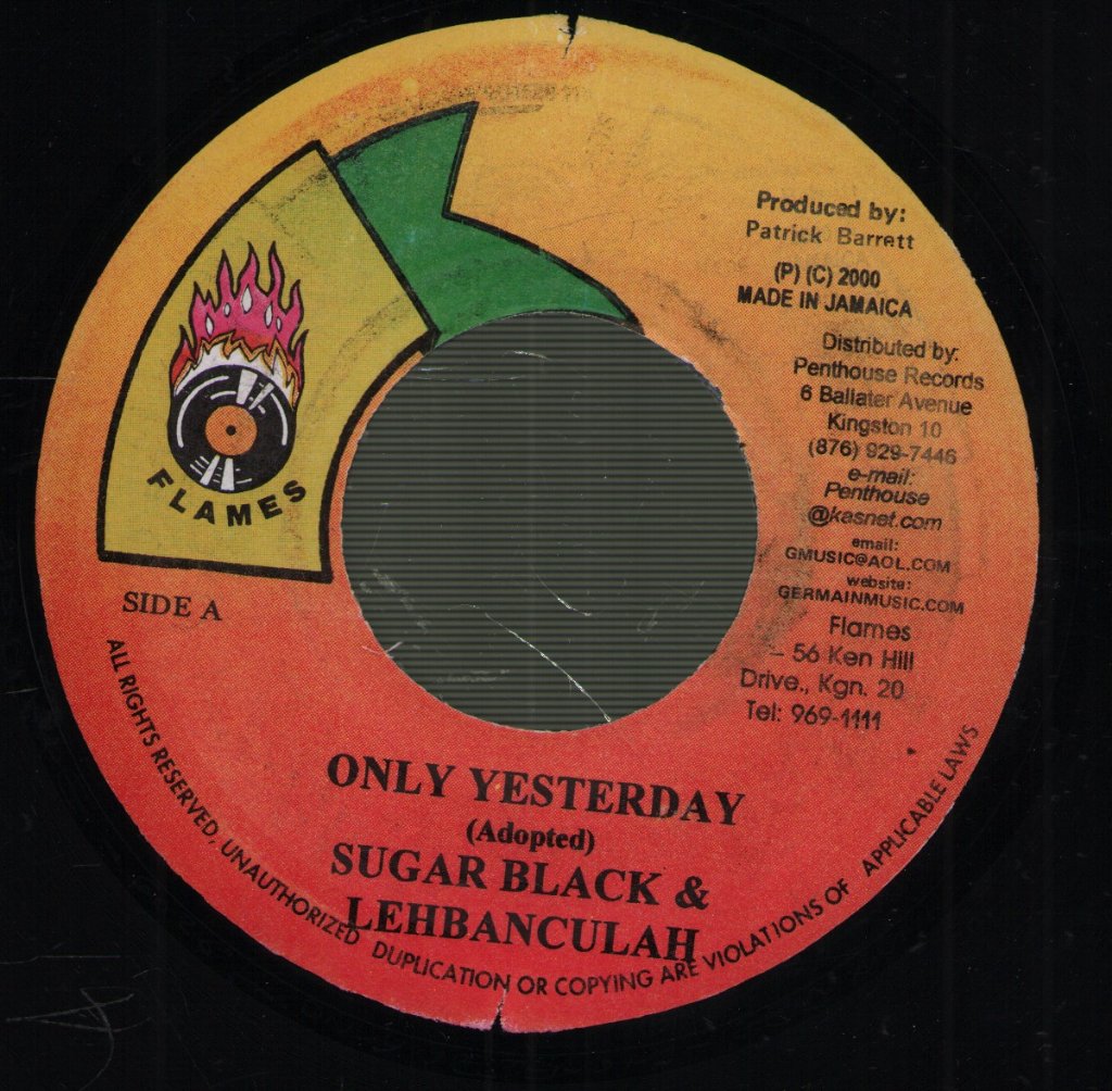 Sugar Black and Lebanchula - Only Yesterday - 7 Inch