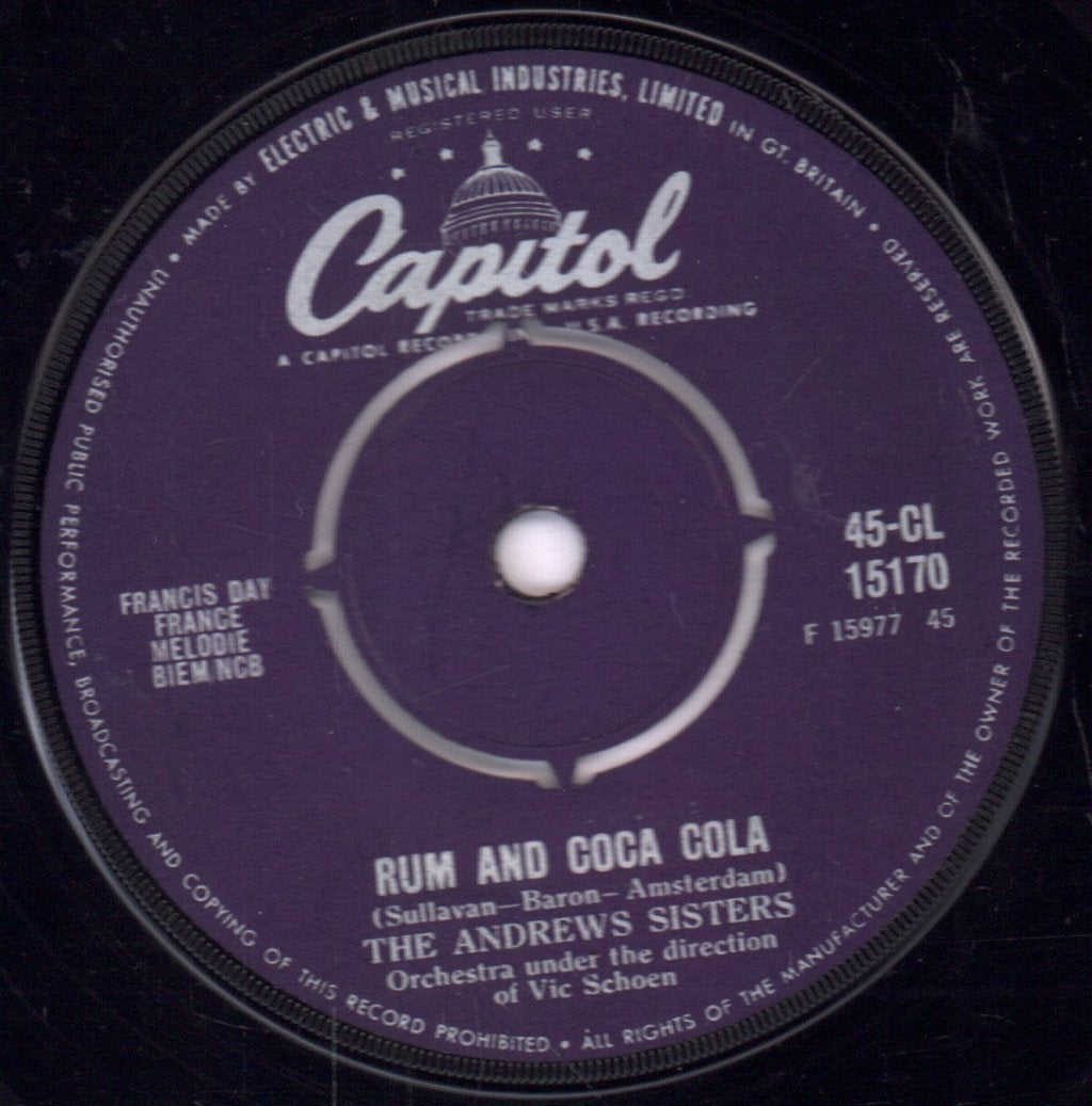 Andrews Sisters - I'll Be With You In Apple Blossom Time / Rum And Coca Cola - 7 Inch
