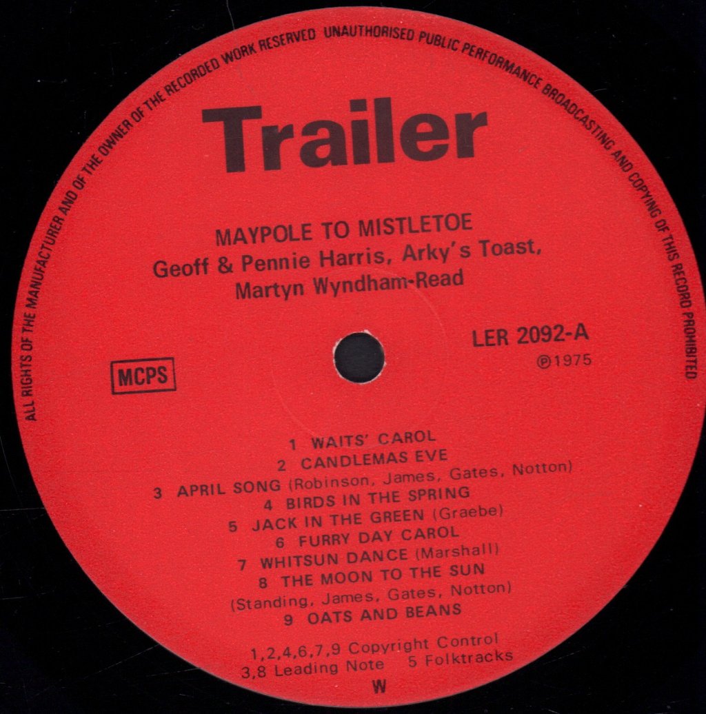Martyn Wyndham-Read/Geoff And Penny Harris/Arky's Toast - Maypoles To Mistletoe - Lp