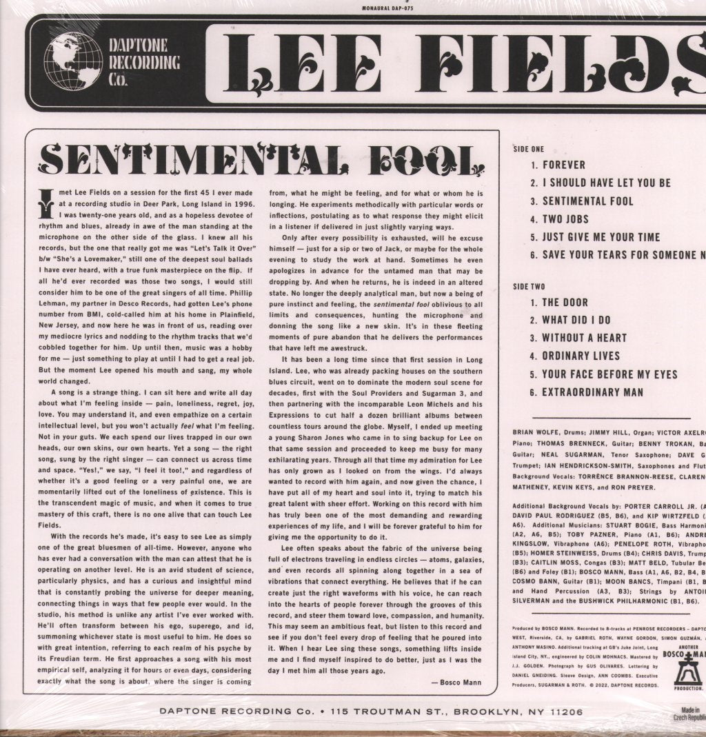 Lee Fields - Sentimental Fool - Lp