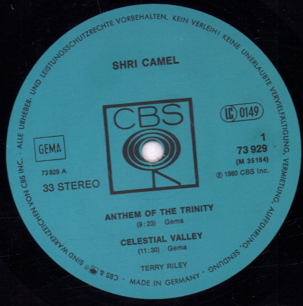 Terry Riley - Shri Camel - Lp