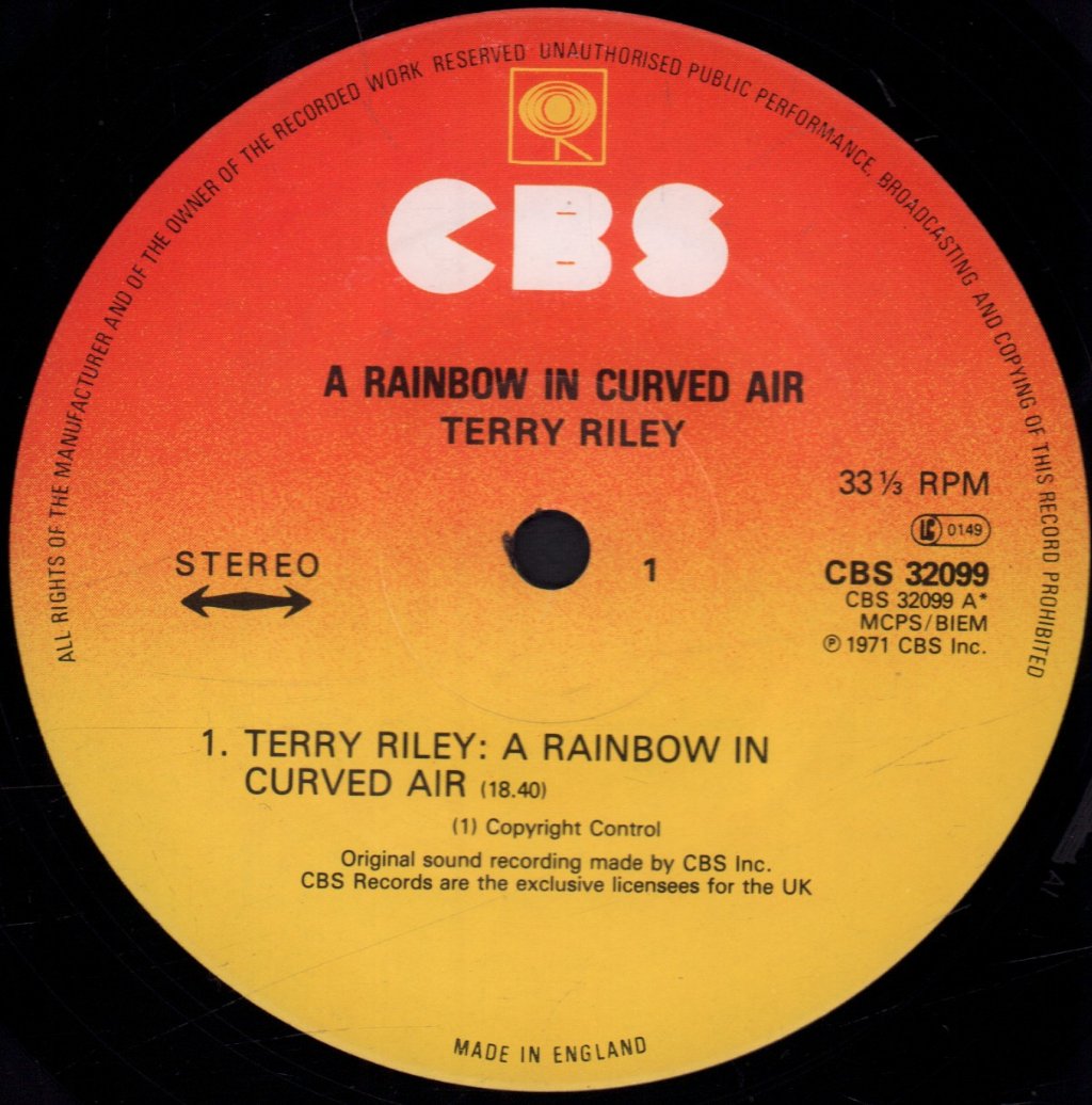 Terry Riley - A Rainbow In Curved Air - Lp