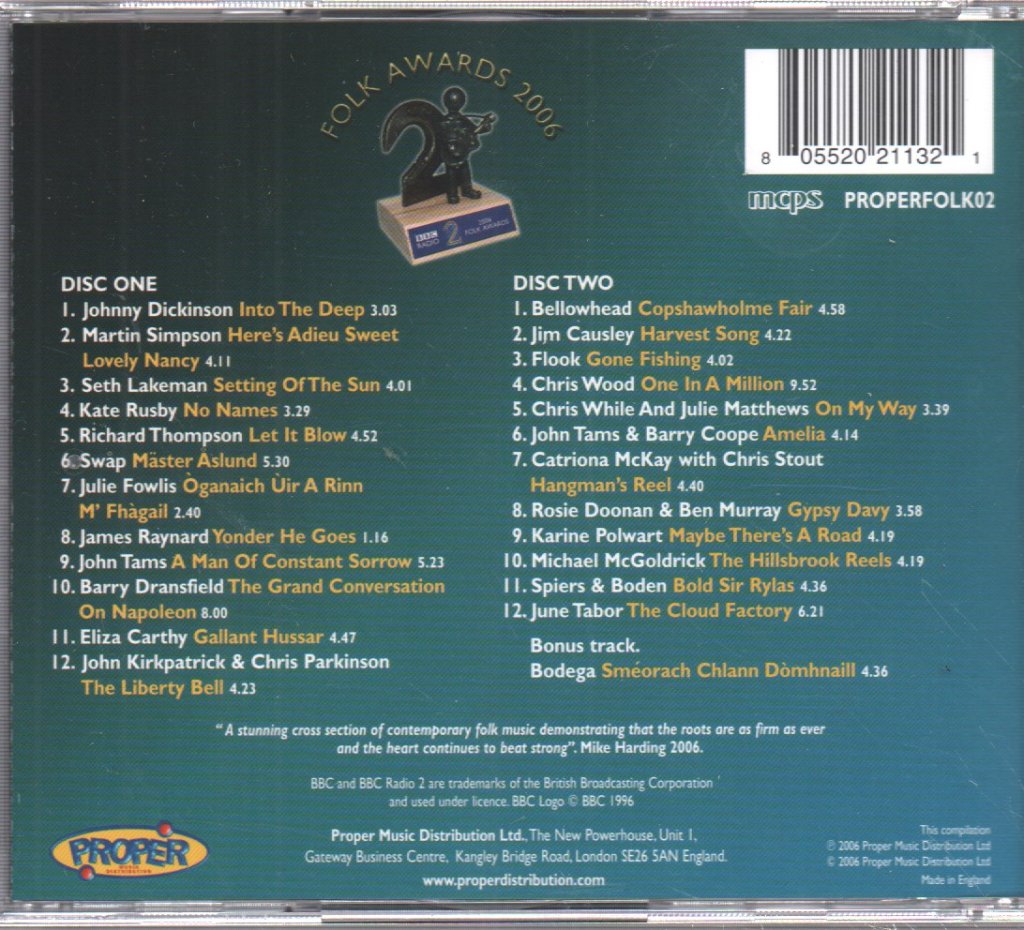 Various Artists - Folk Awards 2006 - Double Cd