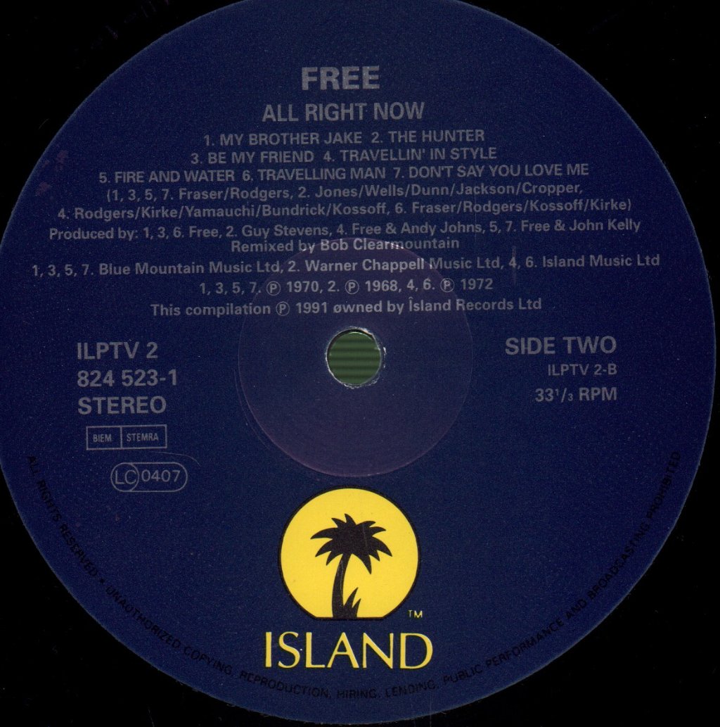 Free - All Right Now (Best Of) - Lp