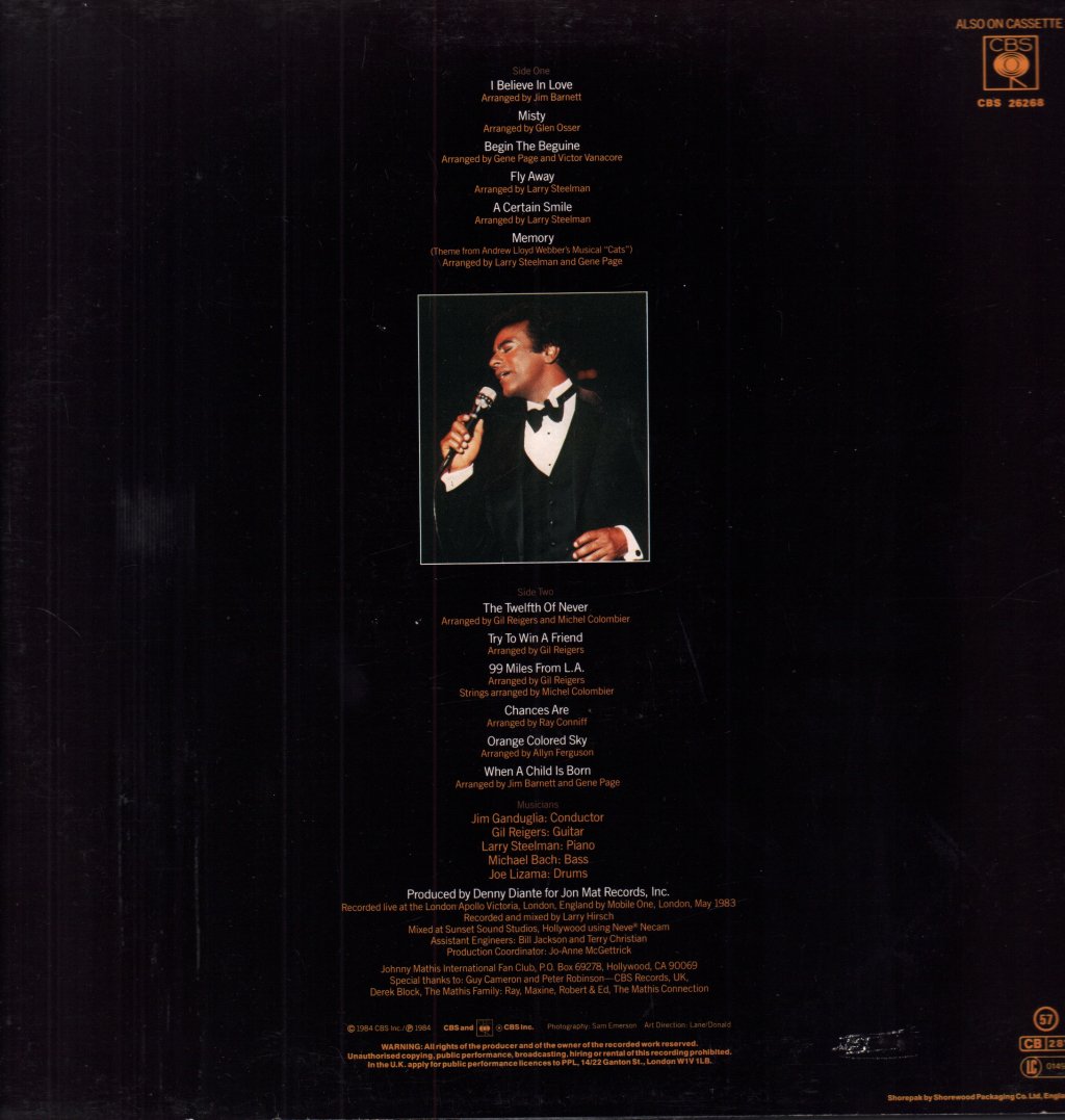 Johnny Mathis - Live - Lp