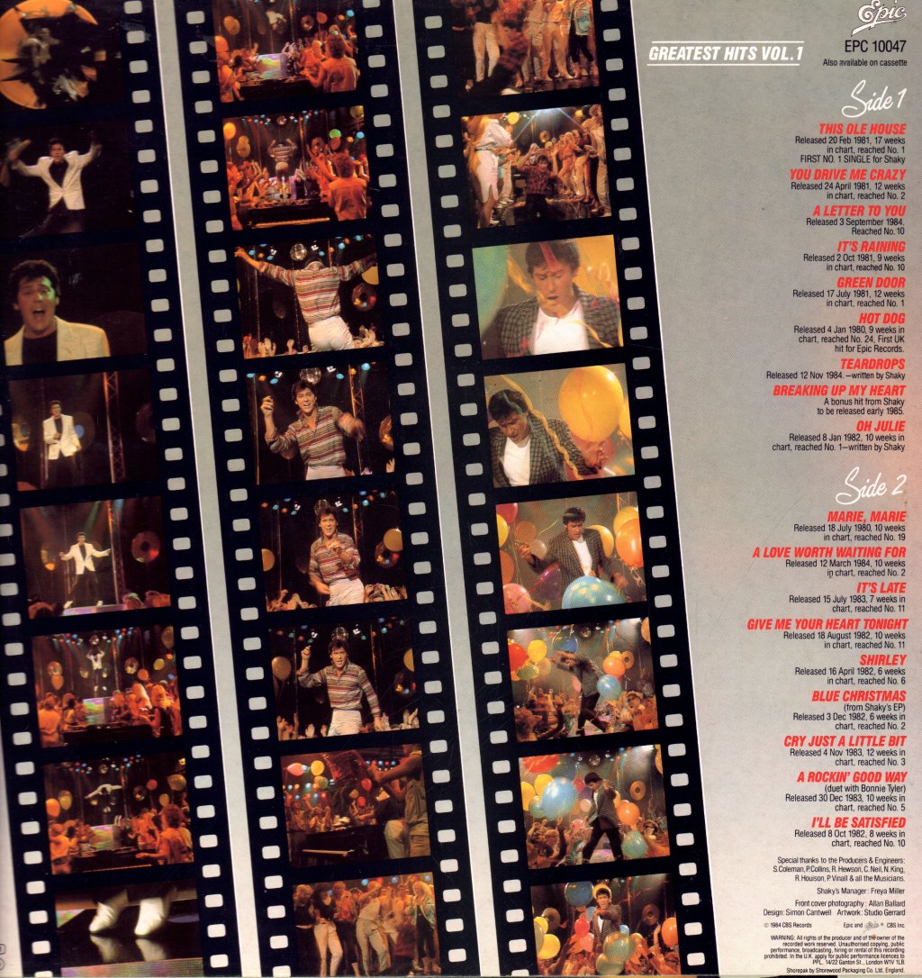 Shakin Stevens - Greatest Hits Volume 1 - Lp