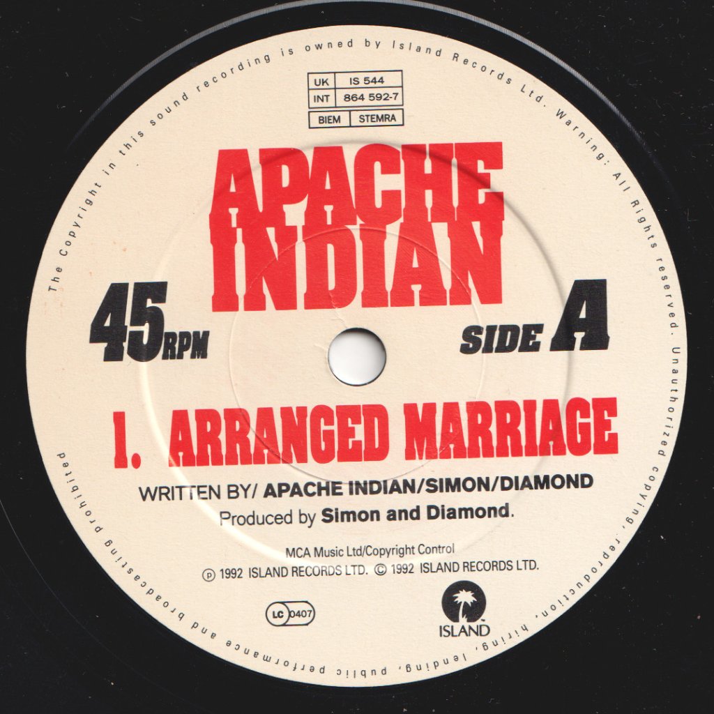 Apache Indian - Arranged Marriage - 7 Inch