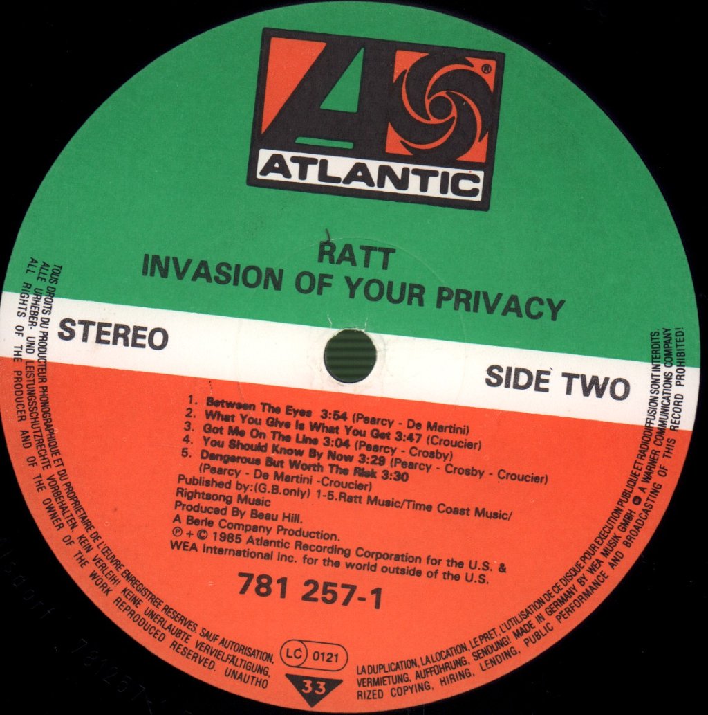 Ratt - Invasion Of Your Privacy - Lp