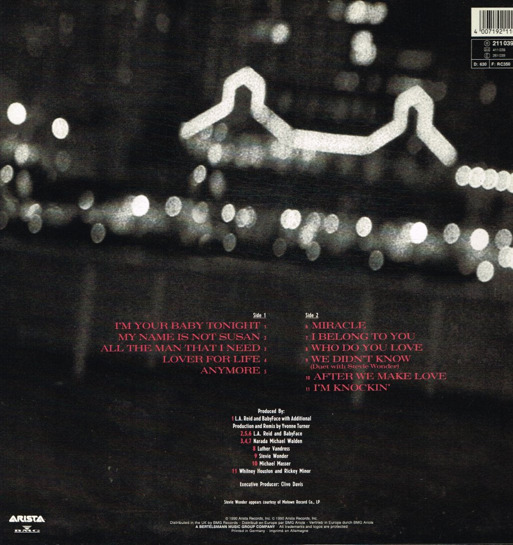 Whitney Houston - I'm Your Baby Tonight - Lp