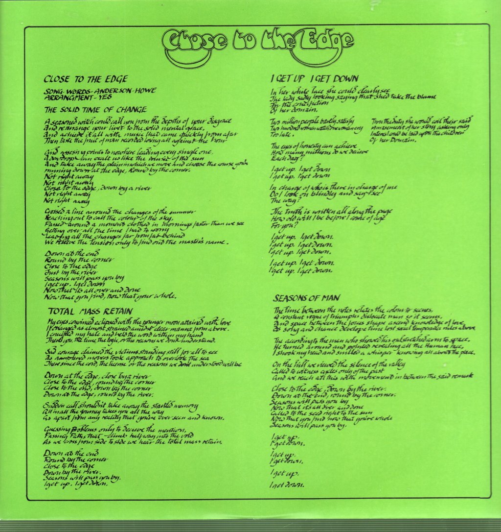 Yes - Close To The Edge - Lp
