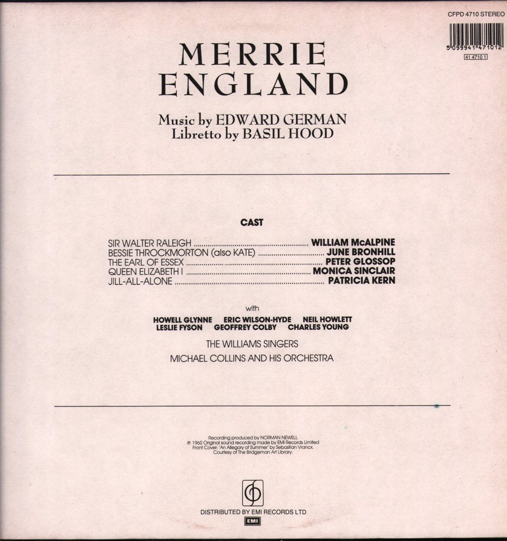 William McAlpine / June Bronhill / Peter Glossop / Michael Collins And His Orchestra - Merrie England - Double Lp