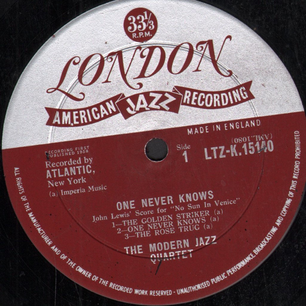 Modern Jazz Quartet - One Never Knows - Lp