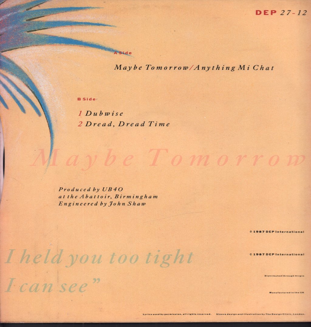 UB40 - Maybe Tomorrow - 12 Inch