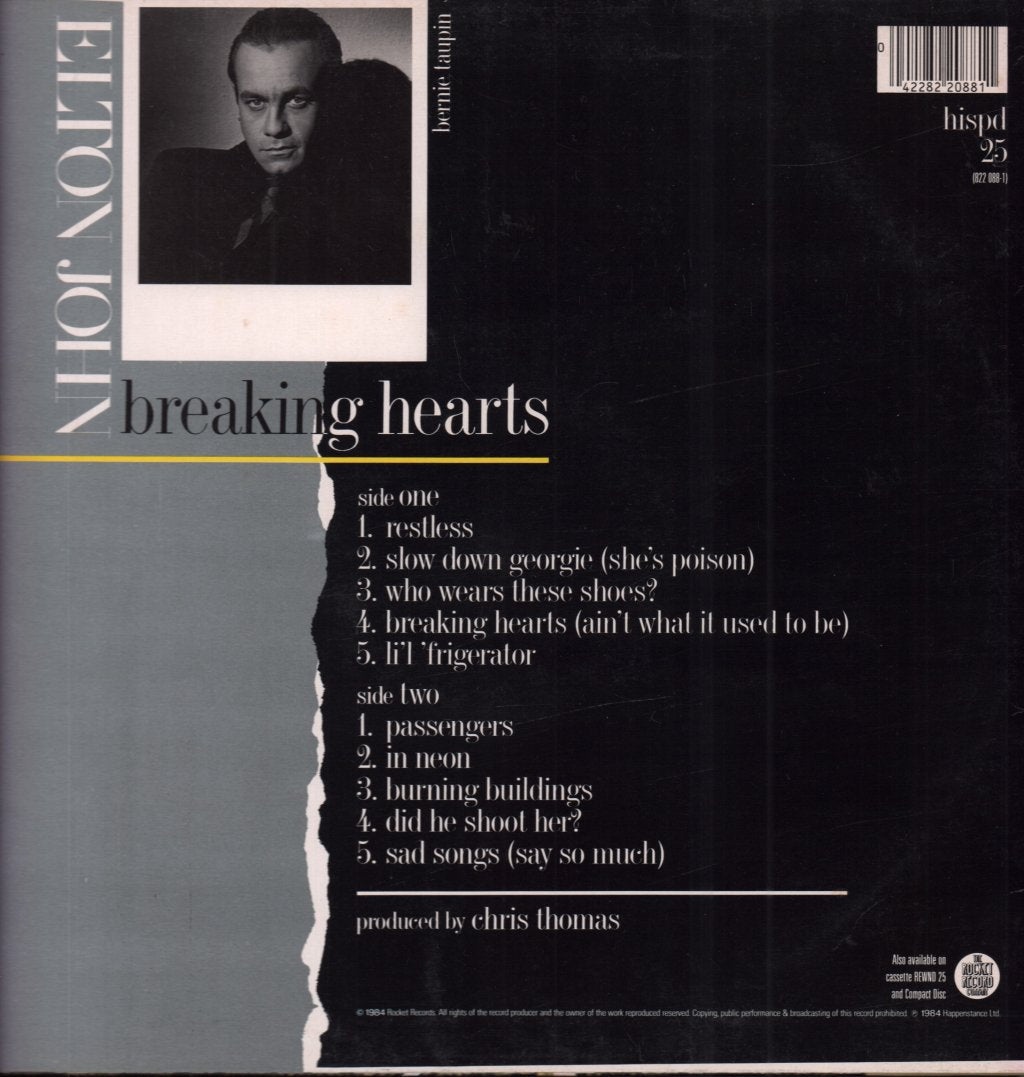 Elton John - Breaking Hearts - Lp