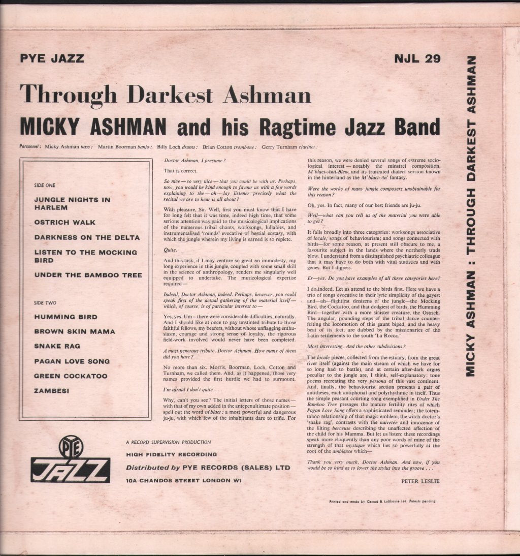 Micky Ashman's Ragtime Jazz Band - Through Darkest Ashman - Lp