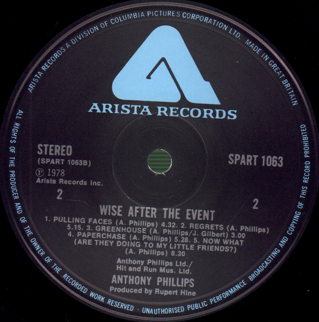 Anthony Phillips - Wise After The Event - Lp