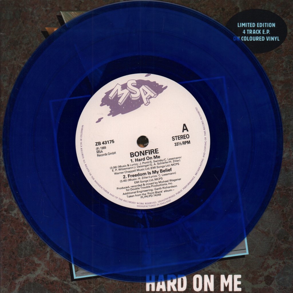 Bonfire - Hard On Me - 7 Inch