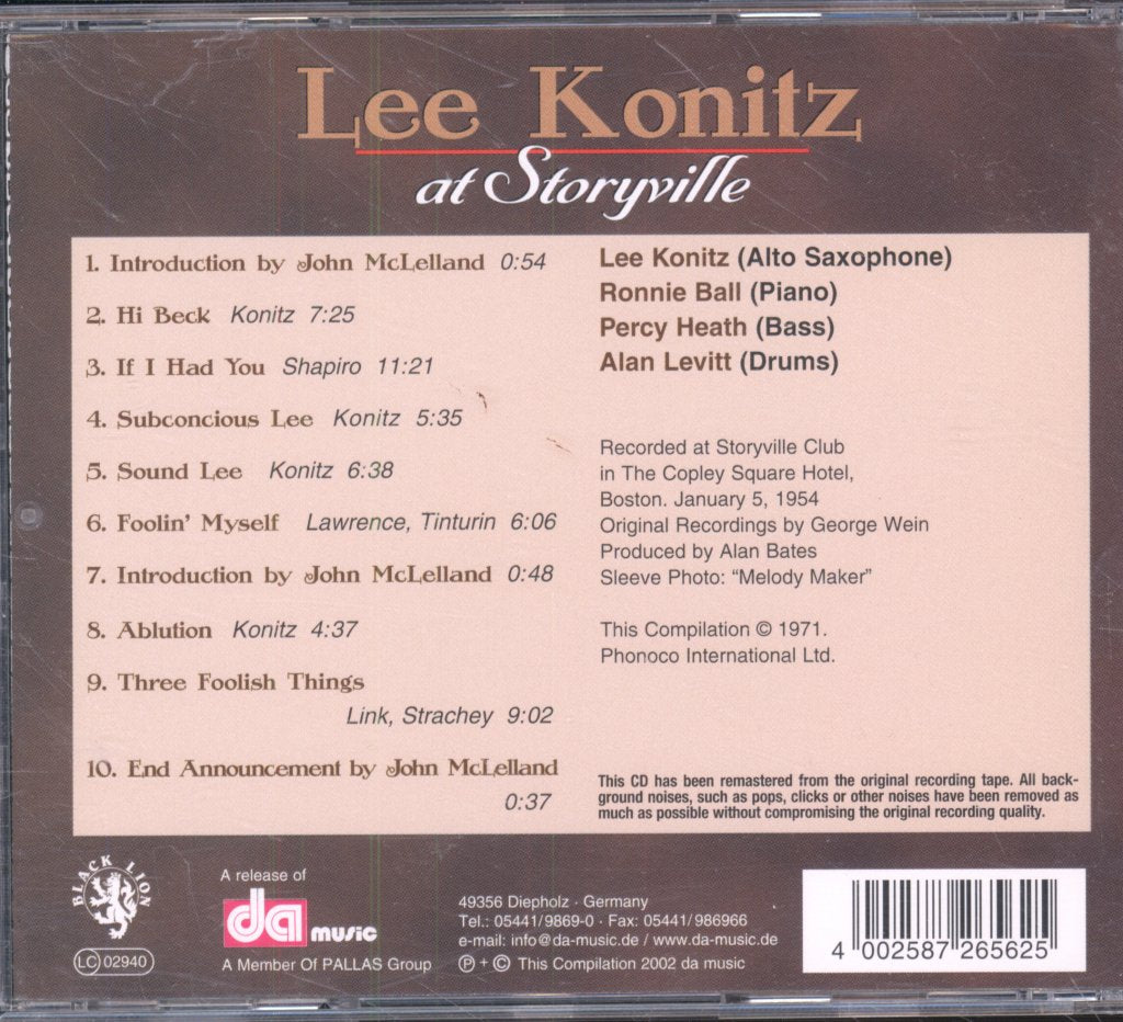Lee Konitz - At Storyville - Cd