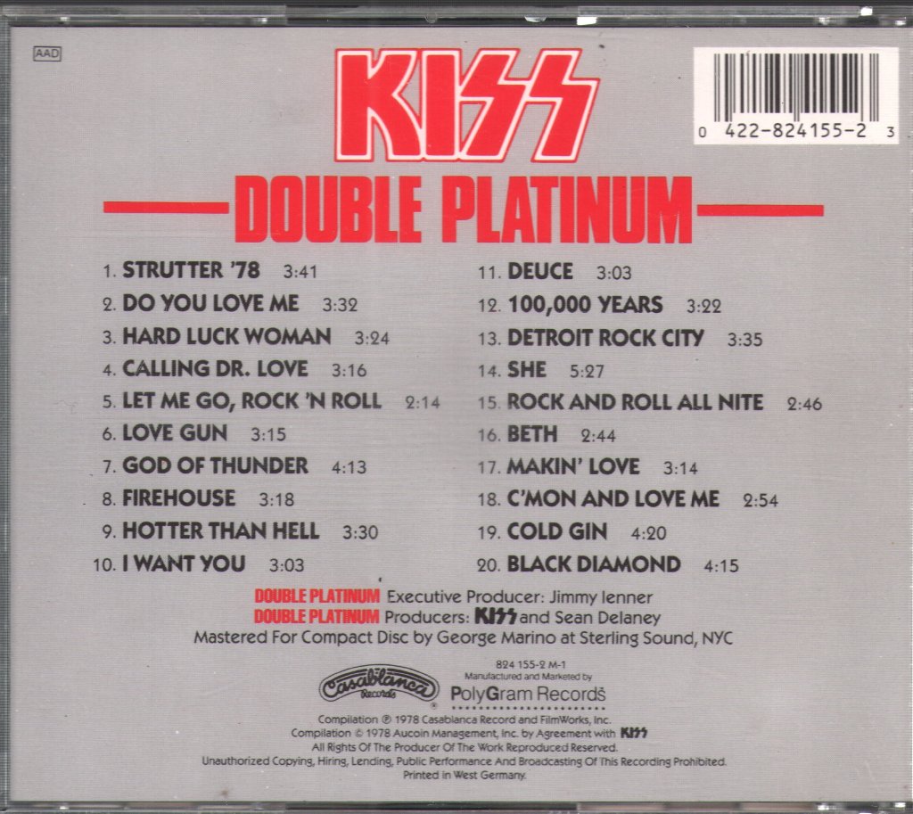 Kiss - Double Platinum - Cd
