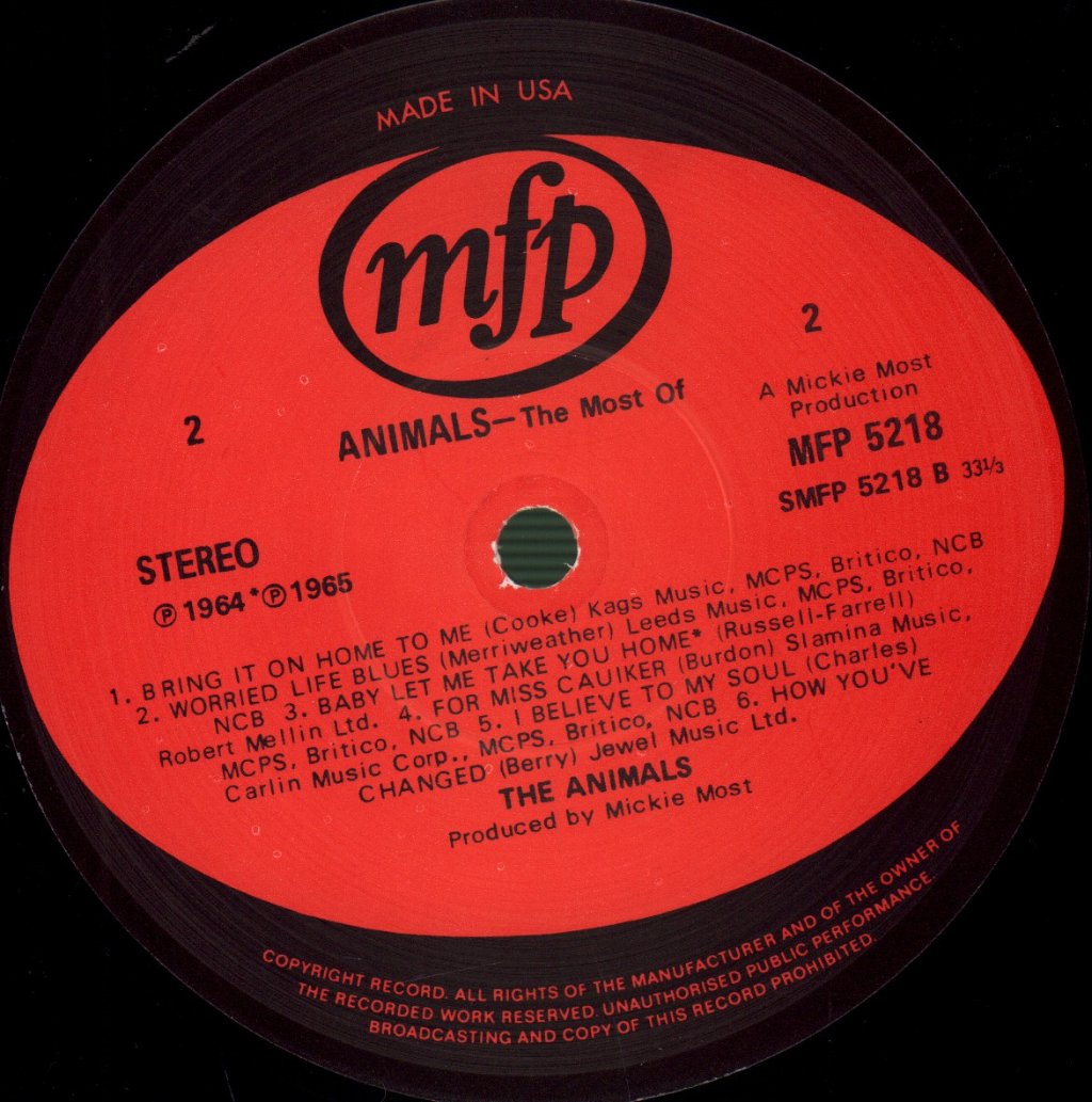Animals - Most Of - Lp