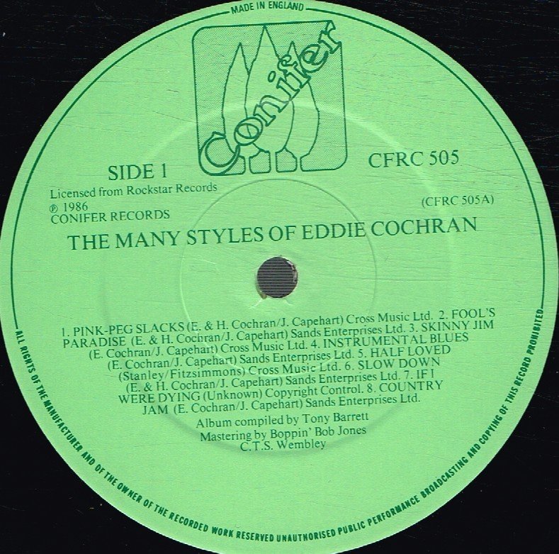 Eddie Cochran - Many Styles Of - Lp