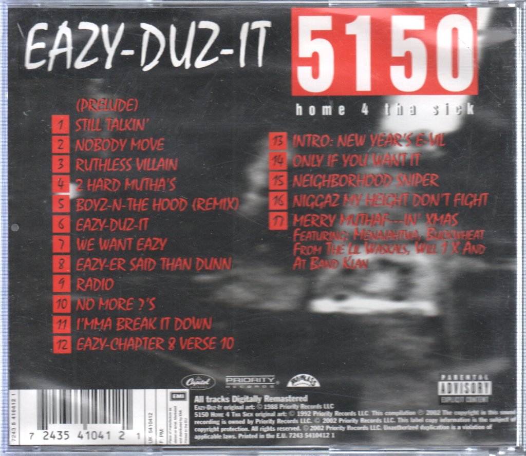 Eazy E - Eazy-Duz-It / 5150 Home 4 Tha Sick - Cd