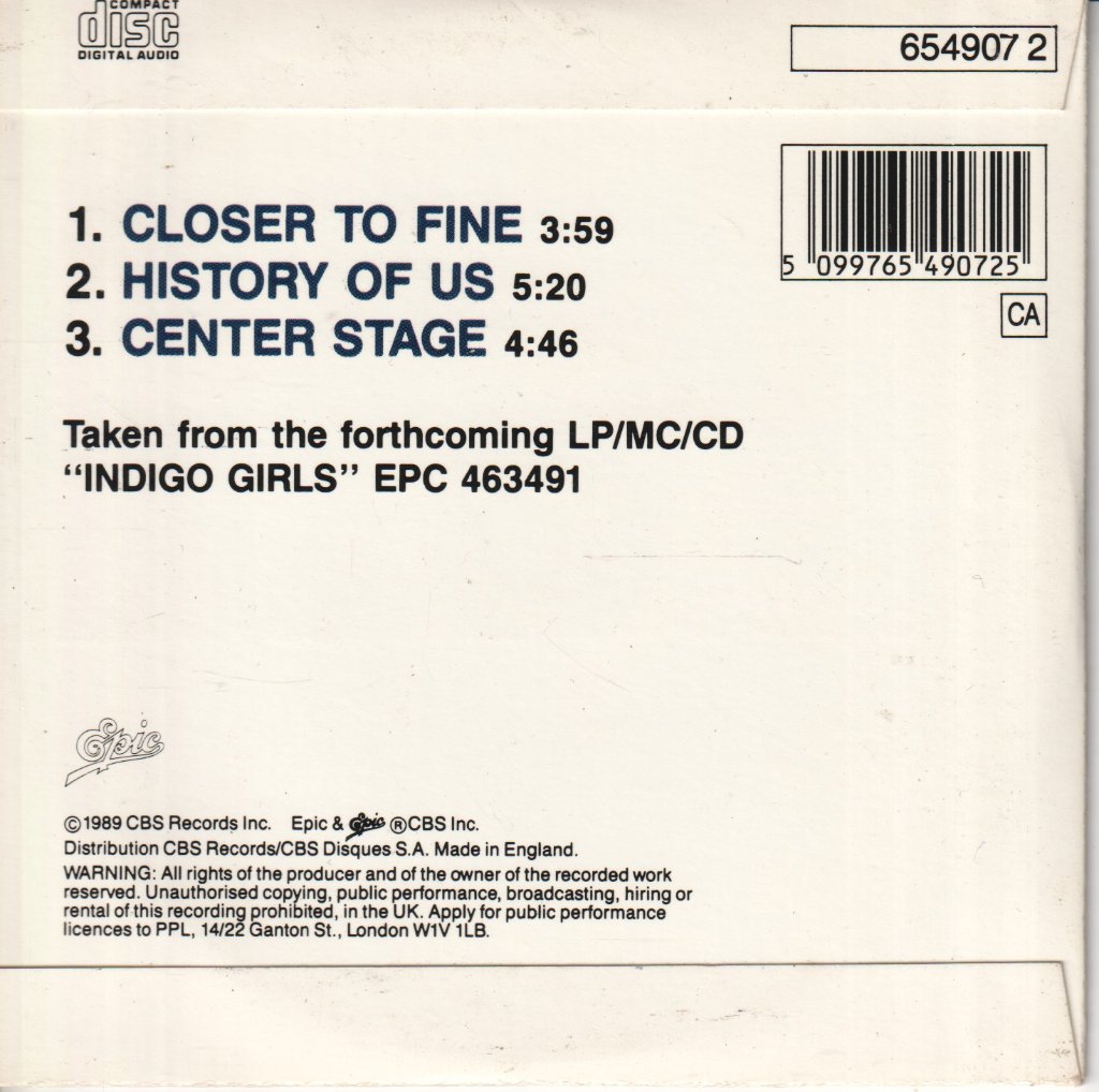 Indigo Girls - Closer To Fine - Cd