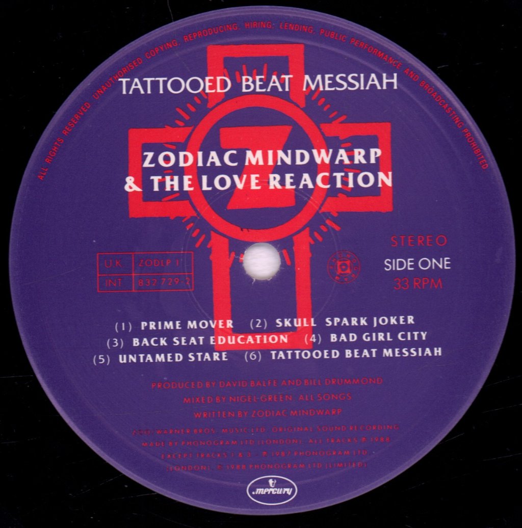 Zodiac Mindwarp - Tattooed Beat Messiah - Lp