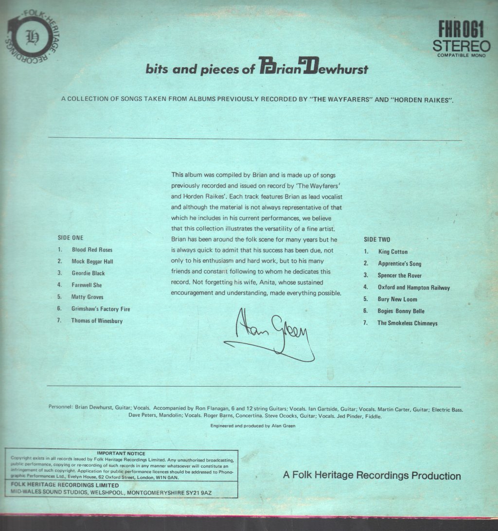 Brian Dewhurst - Bits And Pieces Of.... - Lp