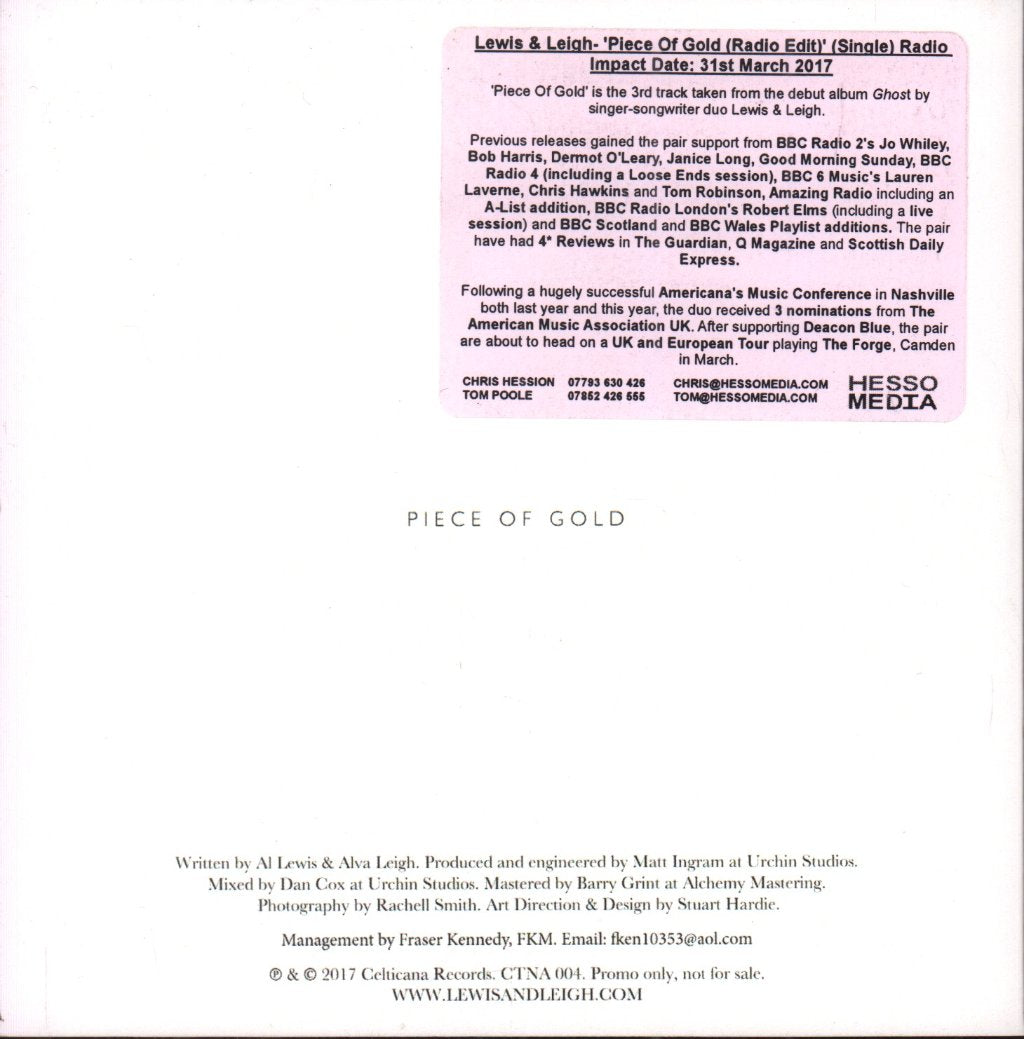 Lewis & Leigh - Piece Of Gold - Cdr