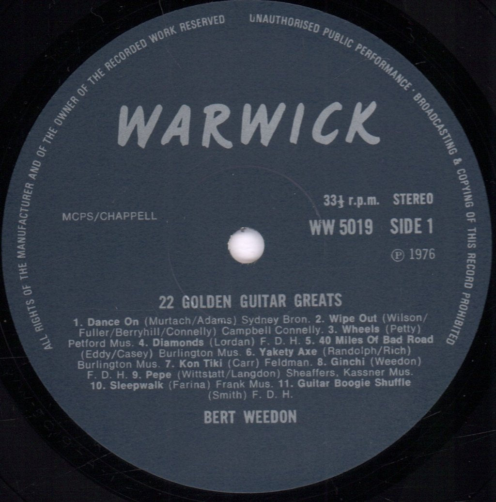 Bert Weedon - 22 Golden Guitar Greats - Lp