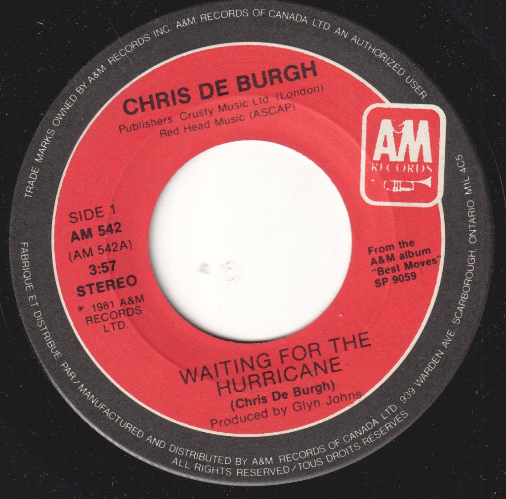 Chris De Burgh - Waiting For The Hurricane - 7 Inch