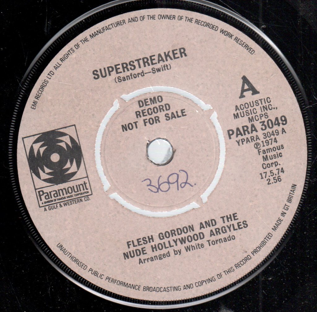 Flesh Gordon And The Nude Hollywood Argyles - Superstreaker - 7 Inch