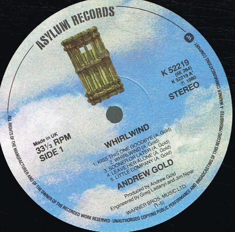 Andrew Gold - Whirlwind - Lp
