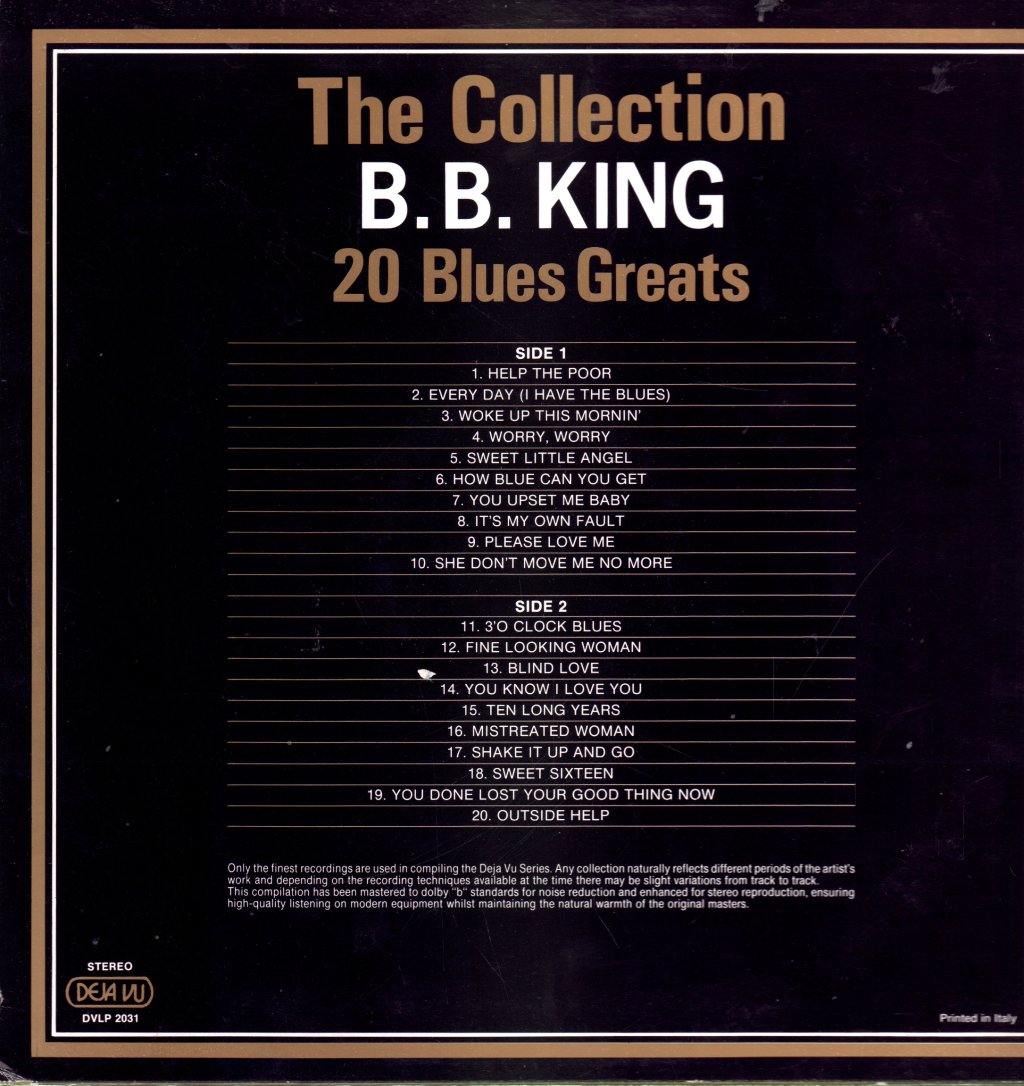 B.B. King - Collection - 20 Blues Greats - Lp