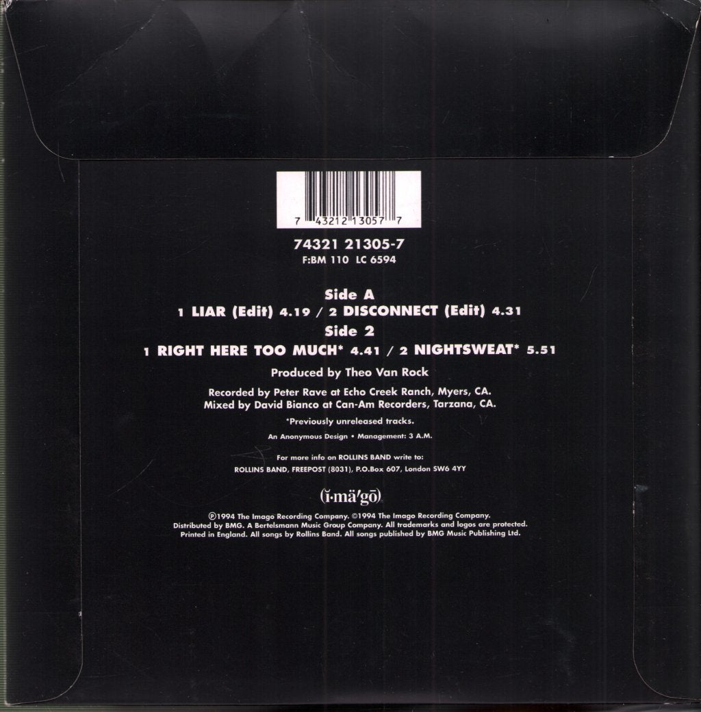 Rollins Band - Liar - 7 Inch