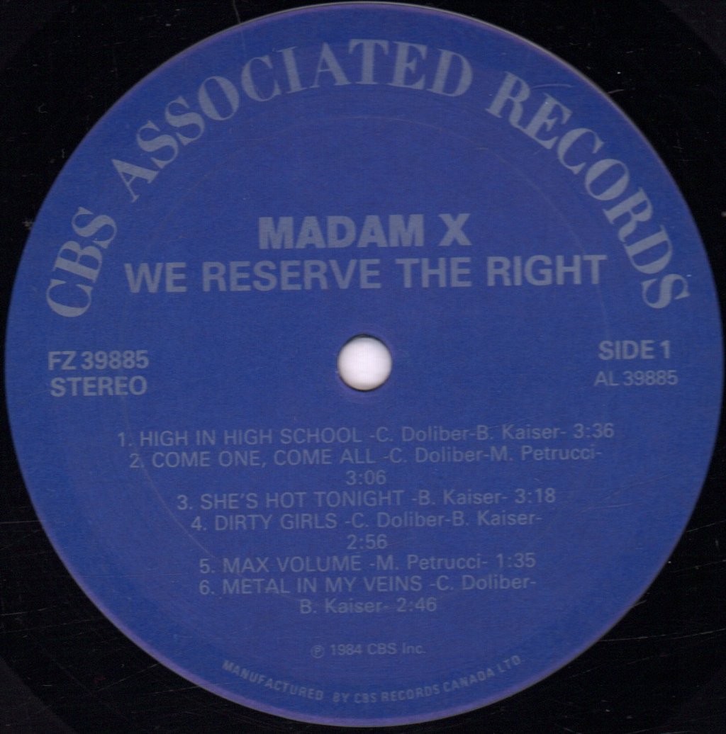 Madam X - We Reserve The Right - Lp