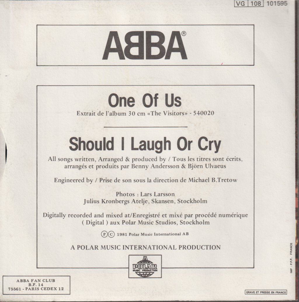 ABBA - One Of Us - 7 Inch