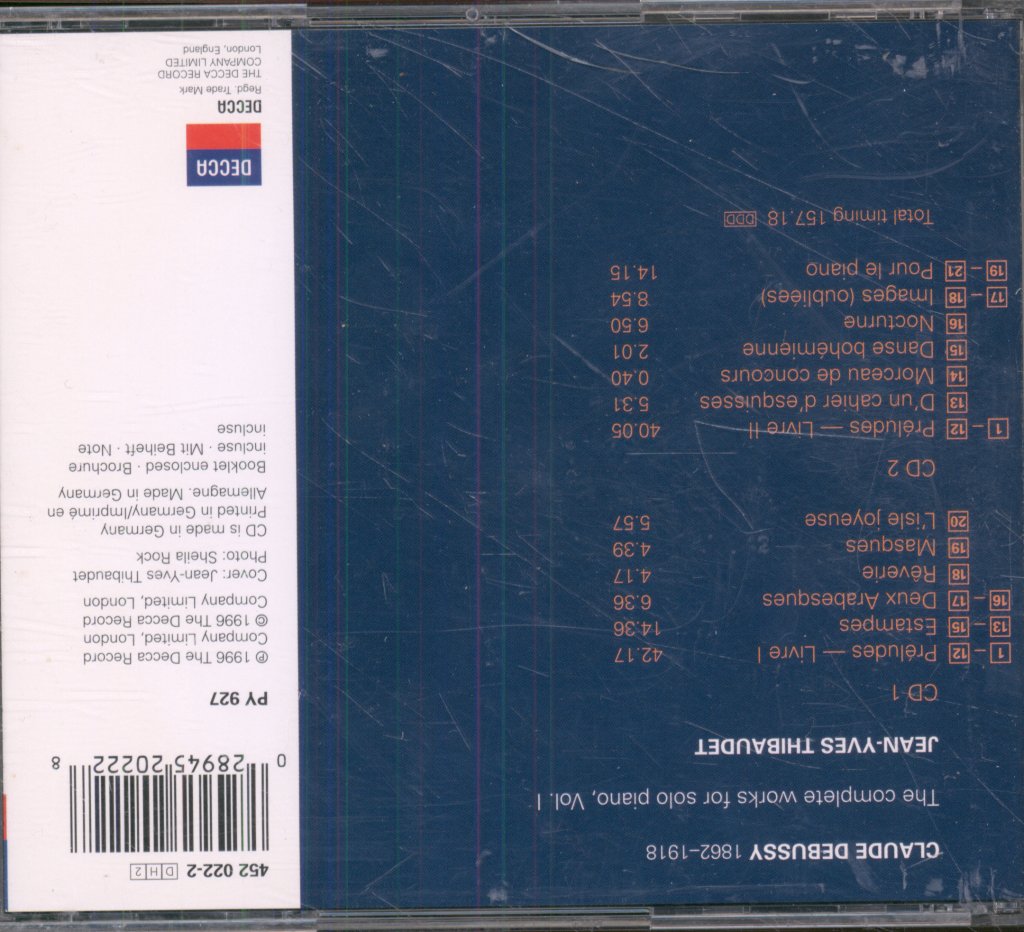 Jean-Yves Thibaudet - Debussy - Preludes. Livres I Et II (The Complete Works For Solo Piano, Vol. I) - Cd Set