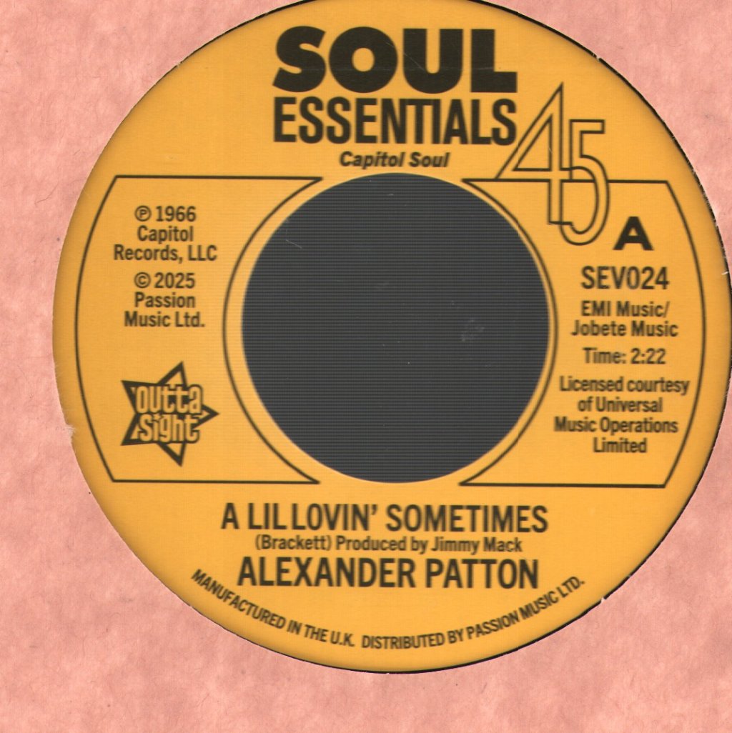 Alexander Patton - A Lil Lovin' Sometimes - 7 Inch