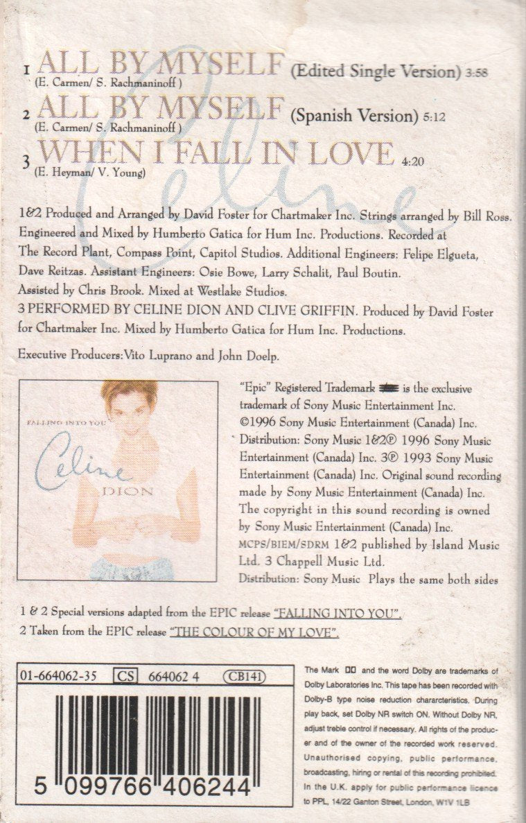 Celine Dion - All By Myself - Cassette