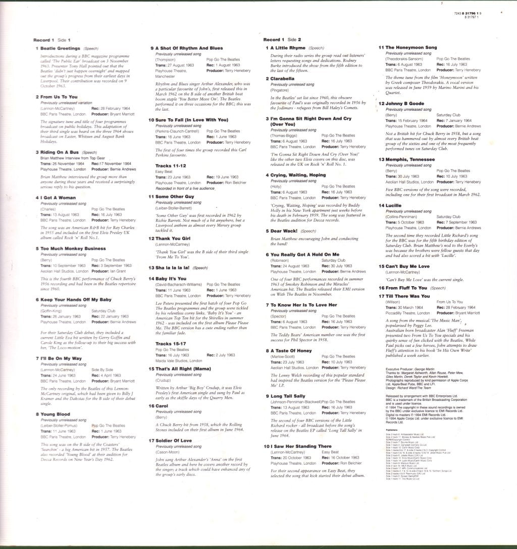 Beatles - Live At The BBC - Double Lp