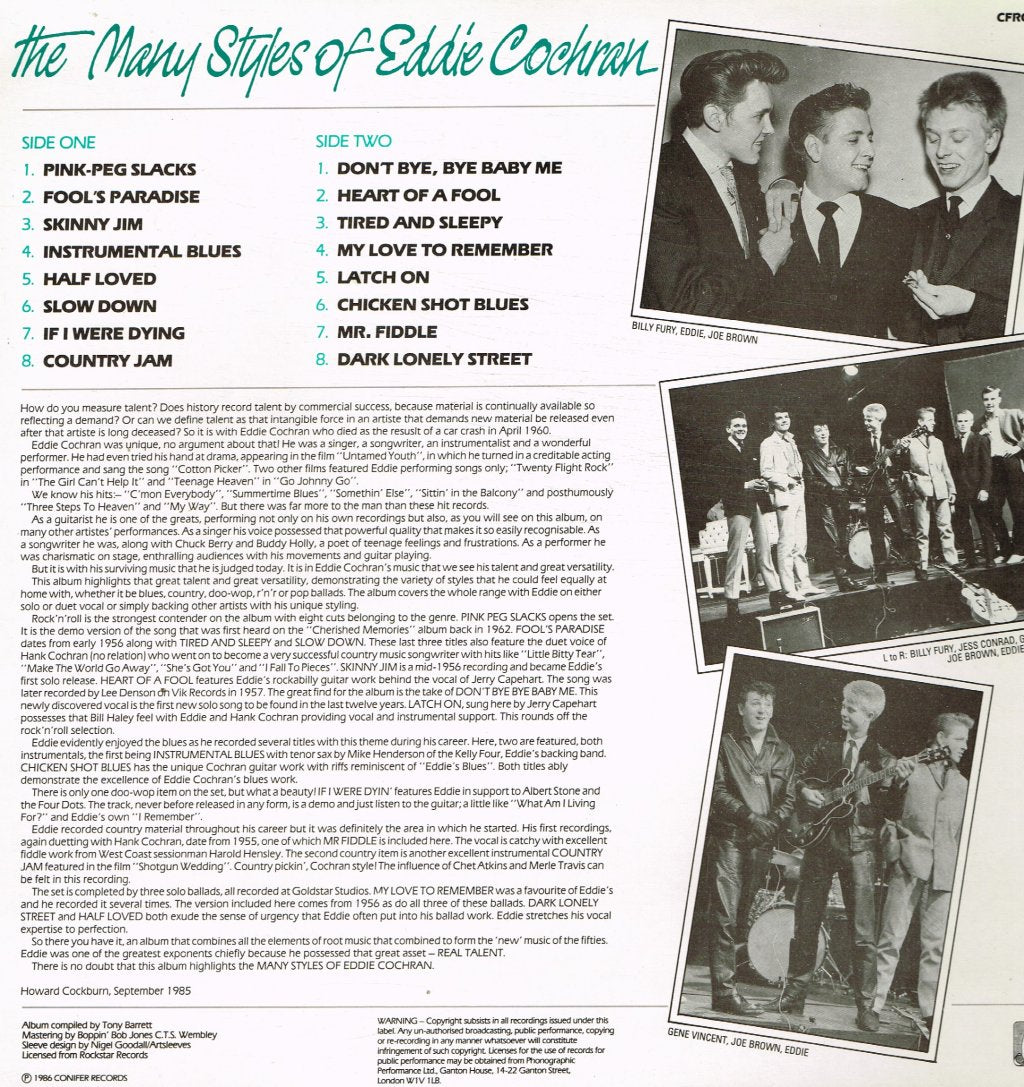 Eddie Cochran - Many Styles Of - Lp