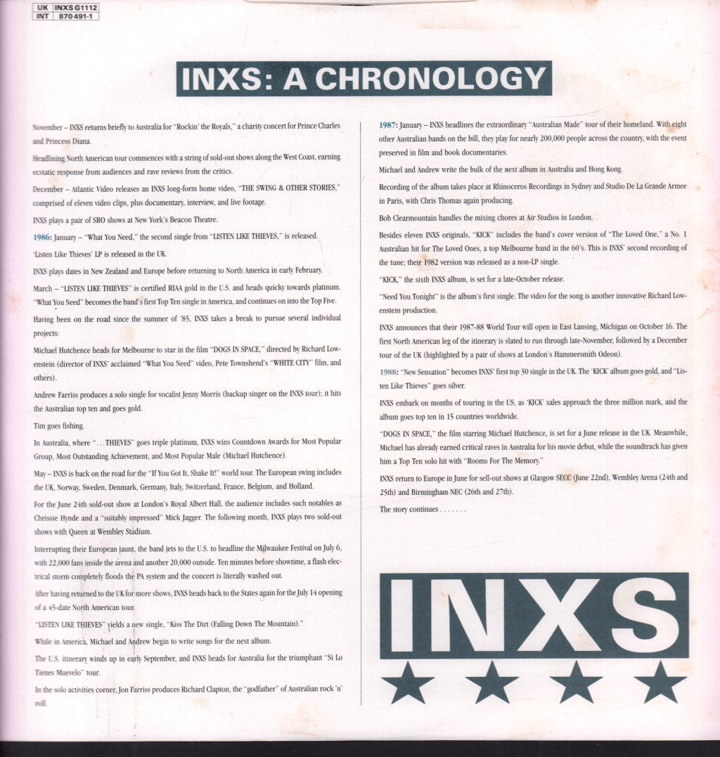 INXS - Never Tear Us Apart - 12 Inch