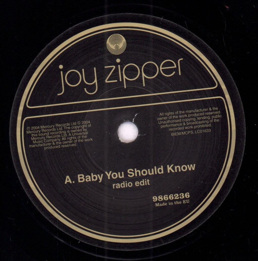 Joy Zipper - Baby You Should Know - 7 Inch
