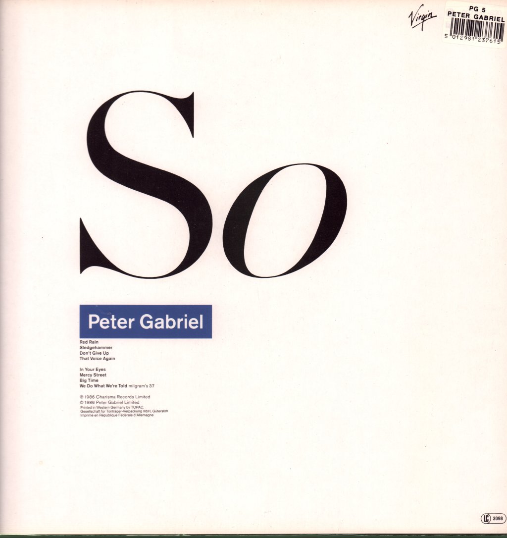 Peter Gabriel - So - Lp