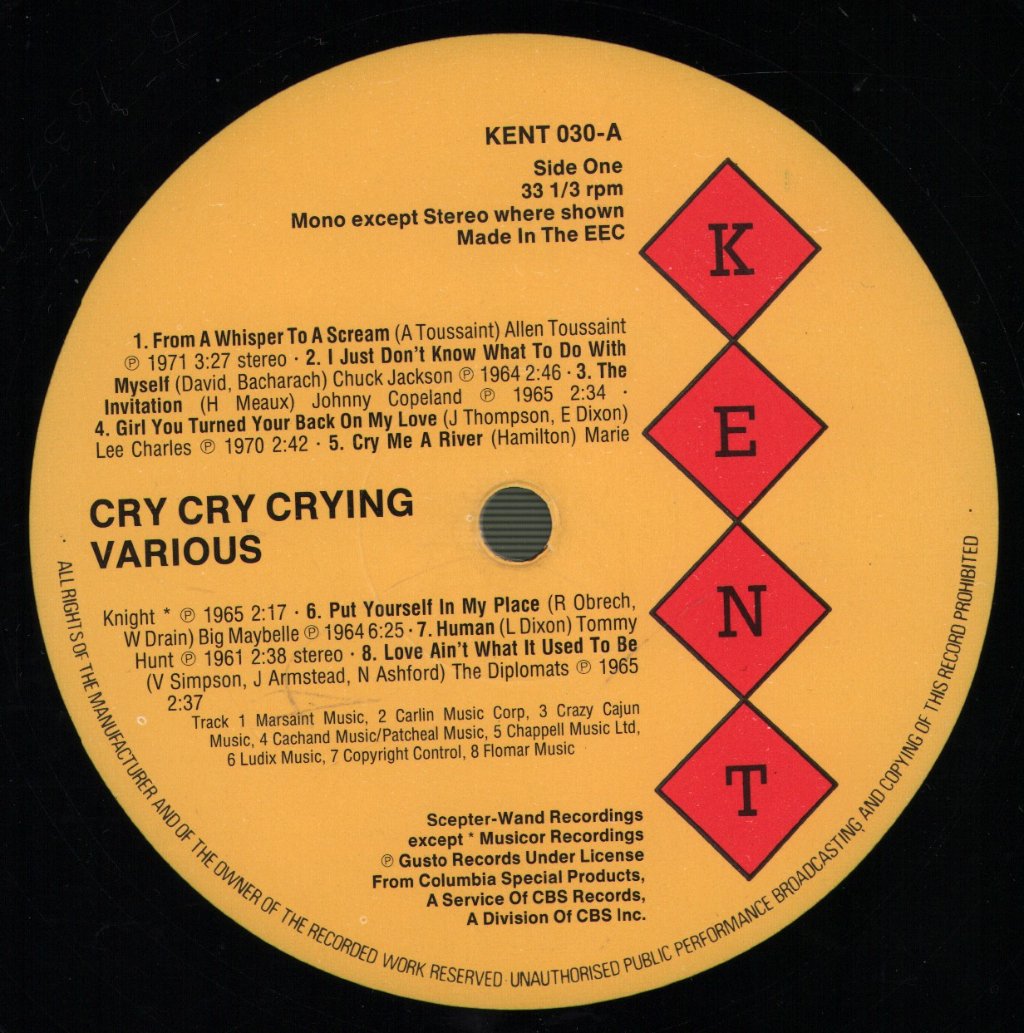 Various Artists - Cry Cry Crying - Lp